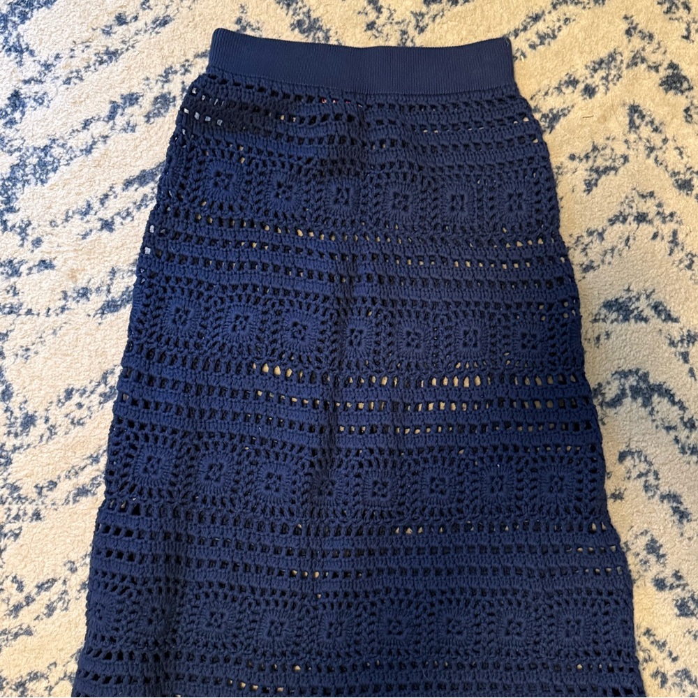STAUD Navy Marlin Midi Skirt - Picture 3 of 5
